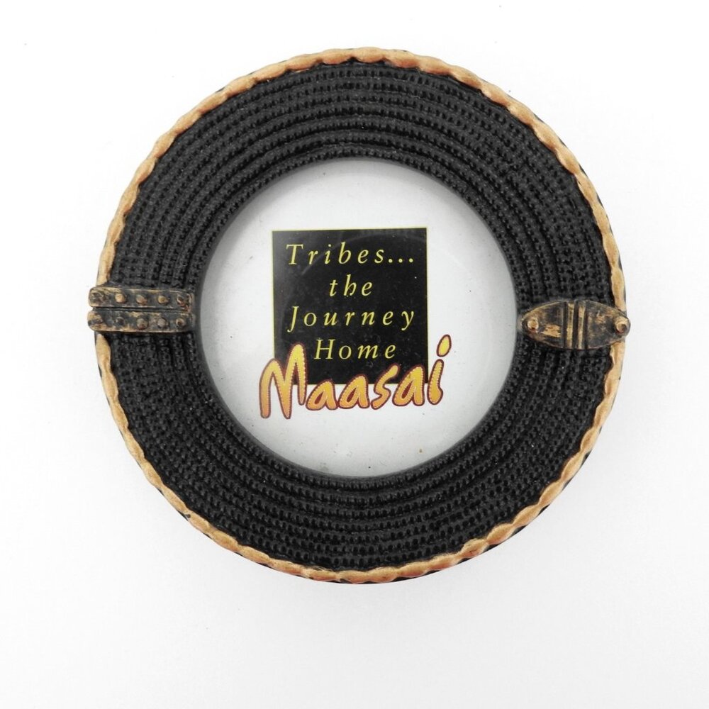 Soul Journeys Maasai Small Round Resin Picture Frame Kenya Motifs 3"